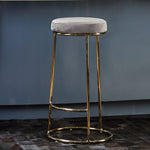 Manhattan Grey Velvet Tall Bar Stool - Bargainia.com - 5018705490151