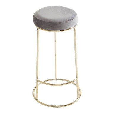 Manhattan Grey Velvet Tall Bar Stool - Bargainia.com - 5018705490151