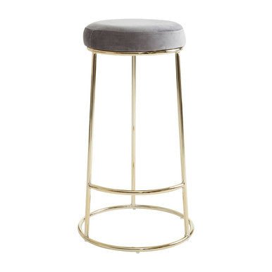 Manhattan Grey Velvet Tall Bar Stool - Bargainia.com - 5018705490151