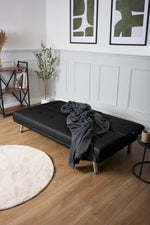 Manhattan Black Multi - Functional Sofa Bed – Click - Clack & Drink Holders - Bargainia.com - 