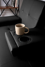 Manhattan Black Multi - Functional Sofa Bed – Click - Clack & Drink Holders - Bargainia.com - 