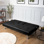 Manhattan Black Multi - Functional Sofa Bed – Click - Clack & Drink Holders - Bargainia.com - 
