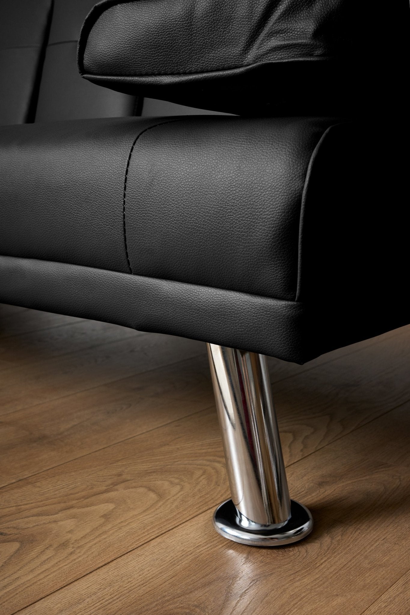 Manhattan Black Multi - Functional Sofa Bed – Click - Clack & Drink Holders - Bargainia.com - 