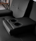 Manhattan Black Multi - Functional Sofa Bed – Click - Clack & Drink Holders - Bargainia.com - 