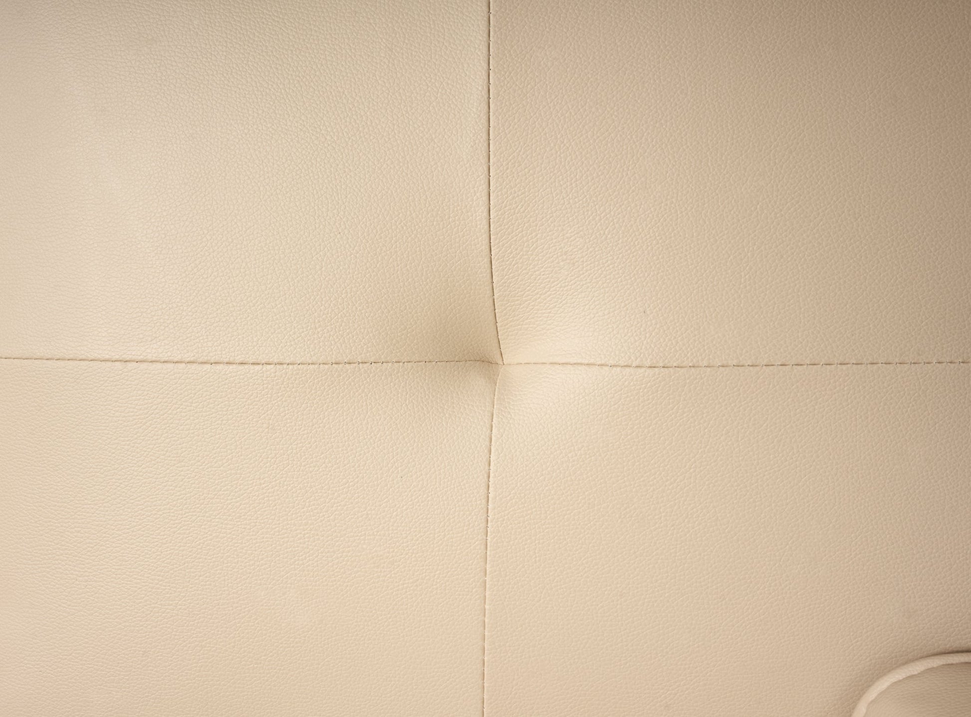 Manhattan Sofa Bed 2 Seater Faux Leather Click Clack - Cream Bargainia