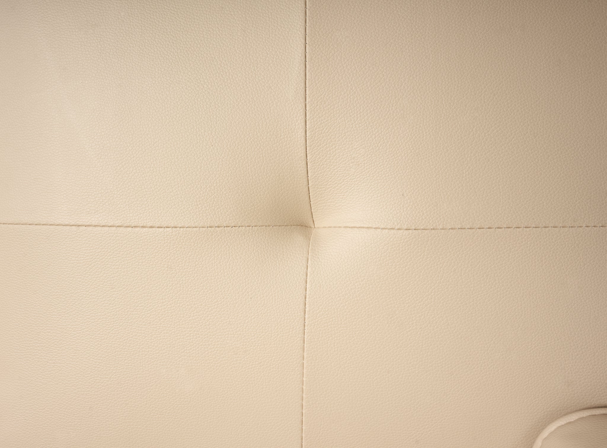 Manhattan Sofa Bed 2 Seater Faux Leather Click Clack - Cream Bargainia