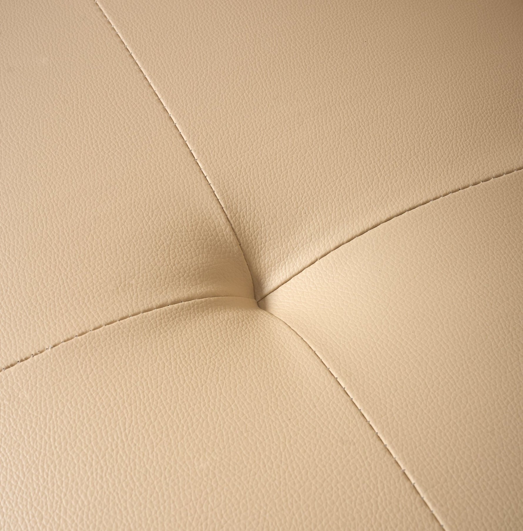 Manhattan Sofa Bed 2 Seater Faux Leather Click Clack - Cream - Bargainia.com - 