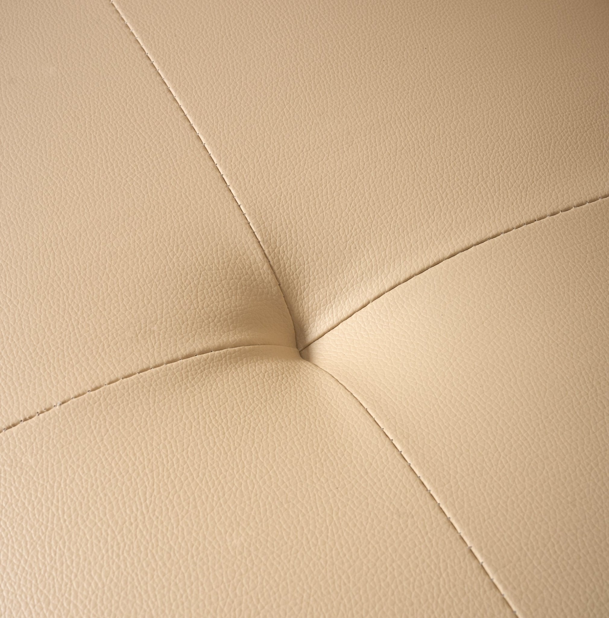 Manhattan Sofa Bed 2 Seater Faux Leather Click Clack - Cream Bargainia