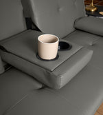 Manhattan Sofa Bed 2 Seater Faux Leather Click Clack - Grey - Bargainia.com - 