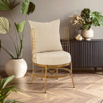 Mantis Gold Finish Wheel Design Chair With Cushion - Bargainia.com - 5018705420141