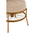 Mantis Gold Finish Wheel Design Chair With Cushion - Bargainia.com - 5018705420141