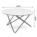 Marble Effect Coffee Table With Metal Legs - 80 x 45cm - Bargainia.com - 