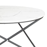 Marble Effect Coffee Table With Metal Legs - 80 x 45cm - Bargainia.com - 