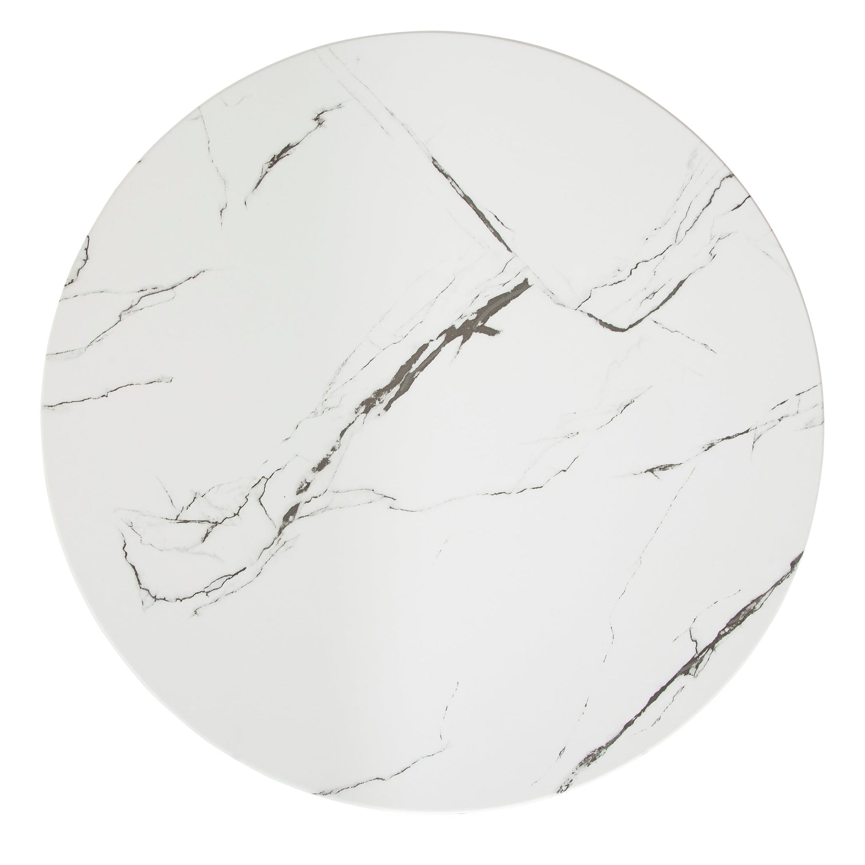 Marble Effect End Table With Metal Legs - 50 x 60cm - Bargainia.com - 