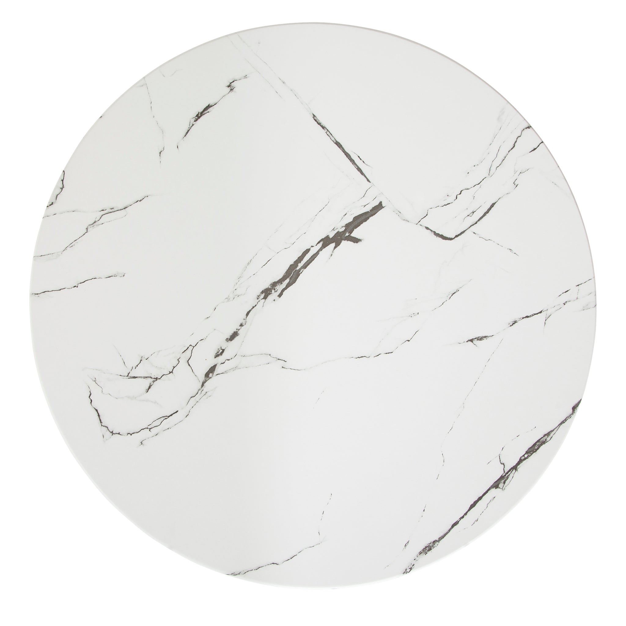 Marble Effect End Table With Metal Legs - 50 x 60cm Clearance