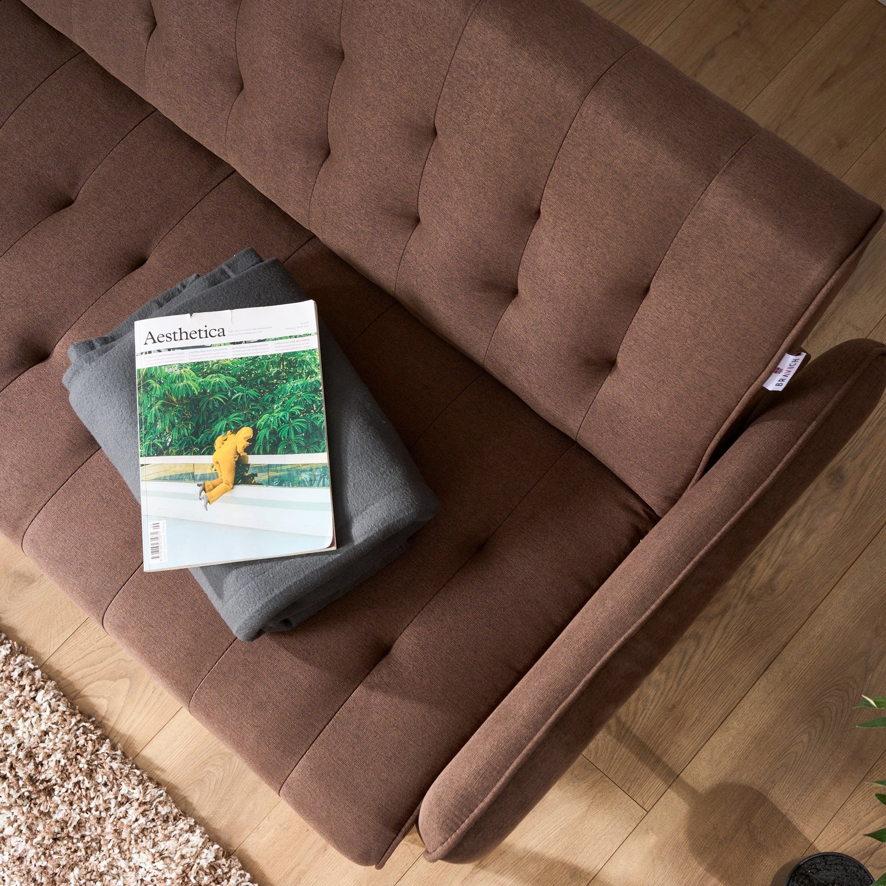 Mario 3 Seater Sofa Bed | Click Clack Folding Sofa Bed | Brown - Bargainia.com - 5056150263678