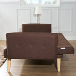 Mario 3 Seater Sofa Bed | Click Clack Folding Sofa Bed | Brown - Bargainia.com - 5056150263678