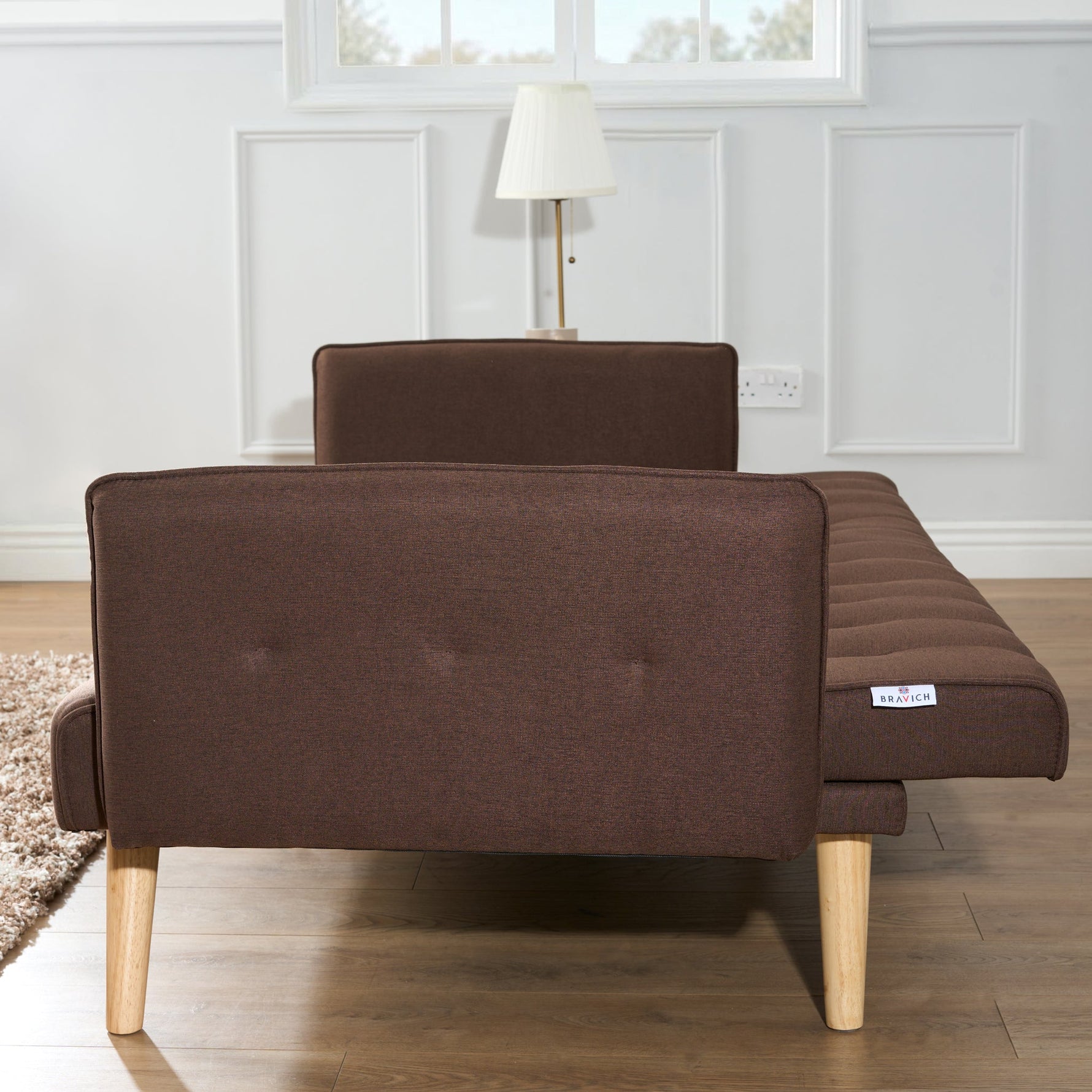 Mario 3 Seater Sofa Bed | Click Clack Folding Sofa Bed | Brown - Bargainia.com - 5056150263678