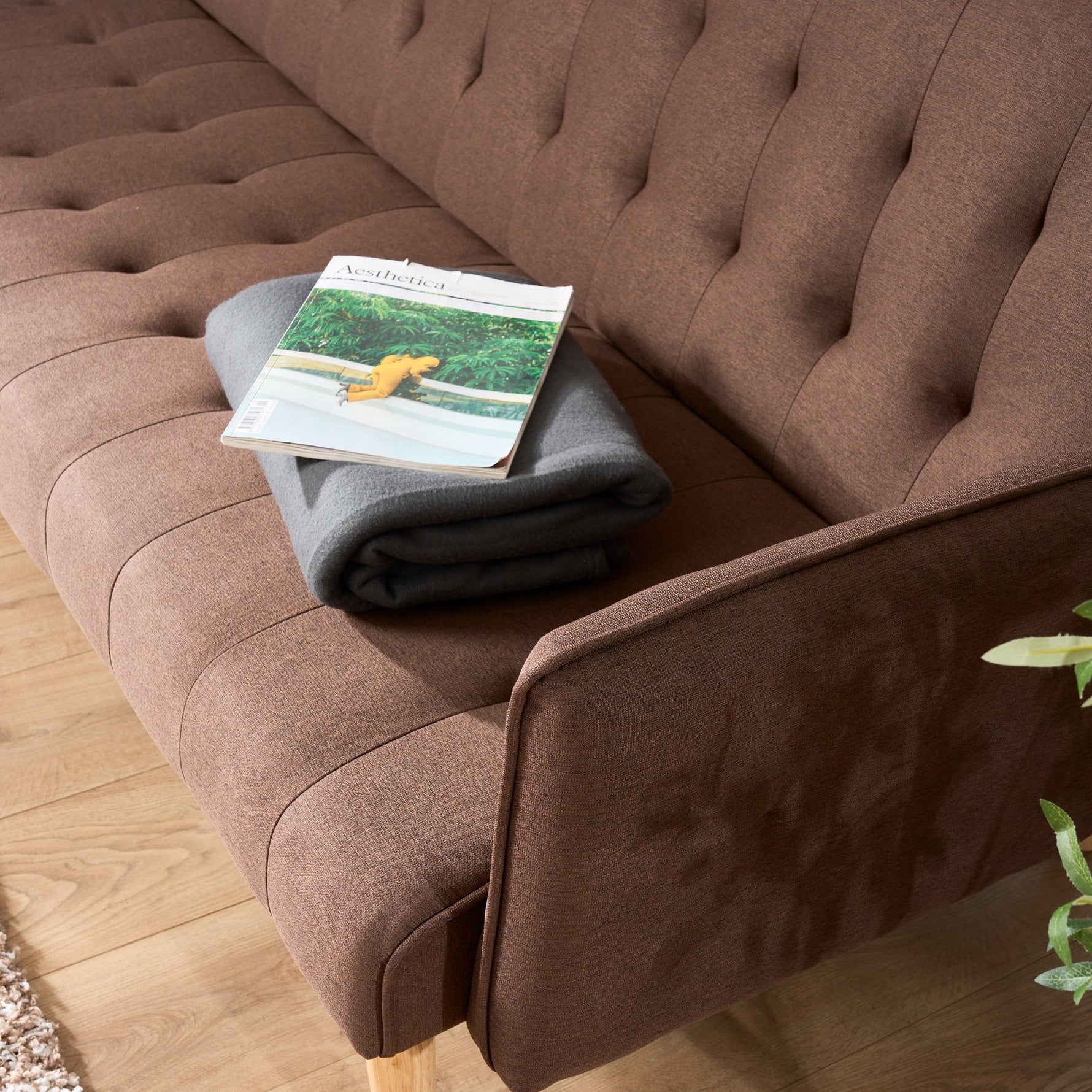 Mario 3 Seater Sofa Bed | Click Clack Folding Sofa Bed | Brown - Bargainia.com - 5056150263678