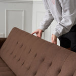 Mario 3 Seater Sofa Bed | Click Clack Folding Sofa Bed | Brown - Bargainia.com - 5056150263678