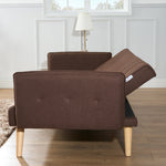Mario 3 Seater Sofa Bed | Click Clack Folding Sofa Bed | Brown - Bargainia.com - 5056150263678