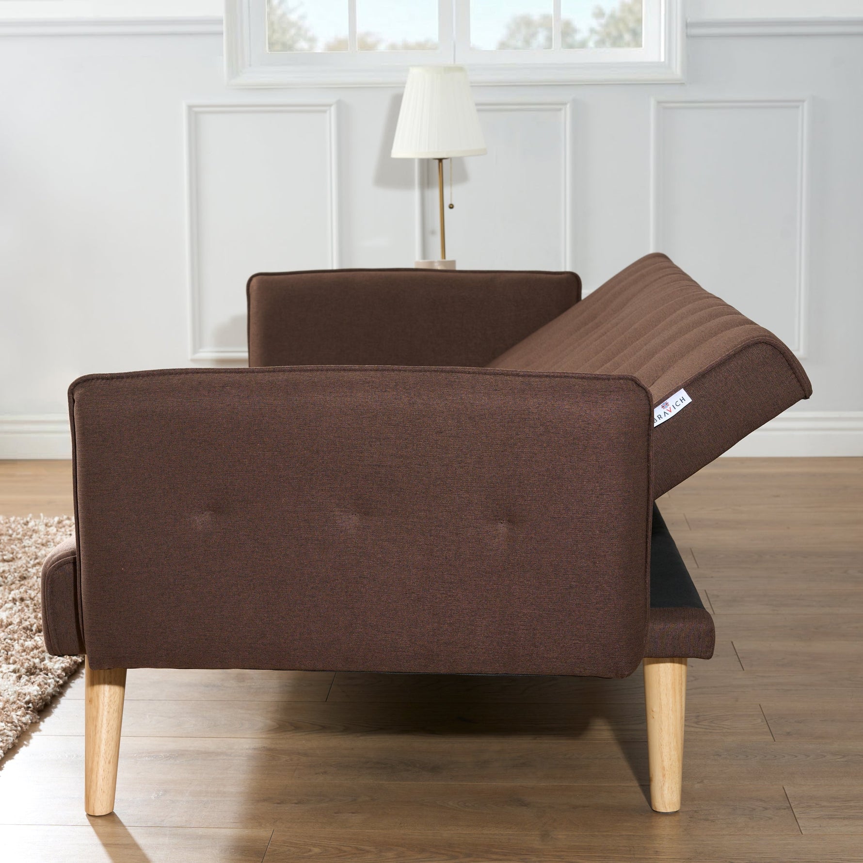Mario 3 Seater Sofa Bed | Click Clack Folding Sofa Bed | Brown - Bargainia.com - 5056150263678