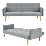 Mario Click Clack 3 Seater Double Sofa Bed - Grey - Bargainia.com - 