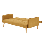 Mario Click Clack 3 Seater Double Sofa Bed - Mustard - Bargainia.com - 