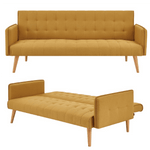 Mario Click Clack 3 Seater Double Sofa Bed - Mustard - Bargainia.com - 