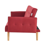Mario Click Clack 3 Seater Double Sofa Bed - Red - Bargainia.com - 