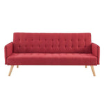 Mario Click Clack 3 Seater Double Sofa Bed - Red - Bargainia.com - 