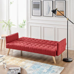 Mario Click Clack 3 Seater Double Sofa Bed - Red - Bargainia.com - 