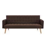 Mario Sofa Bed Click Clack 3 Seater Double - Brown - Bargainia.com - 