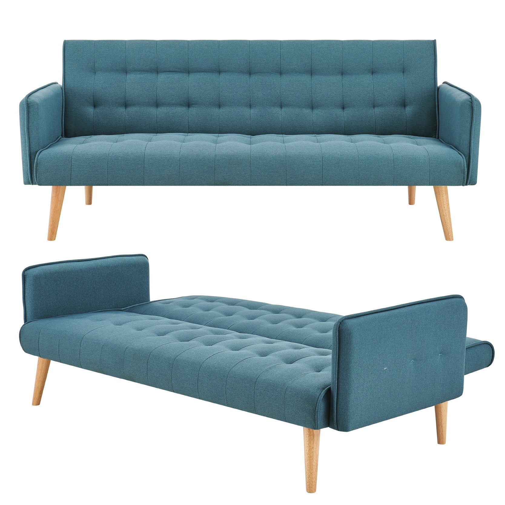 Mario Sofa Bed Double Click Clack 3 Seater - Blue - Bargainia.com - 5056150263708 - MLM-502840-BL