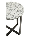 Marmara Marble Top Side Table With Black Iron Stand - Bargainia.com - 5018705942339