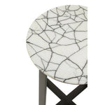 Marmara Marble Top Side Table With Black Iron Stand - Bargainia.com - 5018705942339