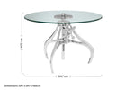 Maxi Crank Mechanism Metal And Glass Table - Bargainia.com - 5018705414010