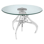Maxi Crank Mechanism Metal And Glass Table - Bargainia.com - 5018705414010