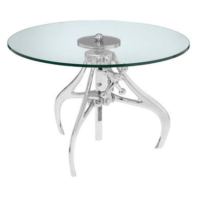 Maxi Crank Mechanism Metal And Glass Table - Bargainia.com - 5018705414010