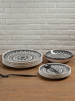 Maya 12 Piece Black And White Dinner Set - Bargainia.com - 5018705404868