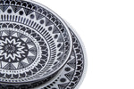 Maya 12 Piece Black And White Dinner Set - Bargainia.com - 5018705404868