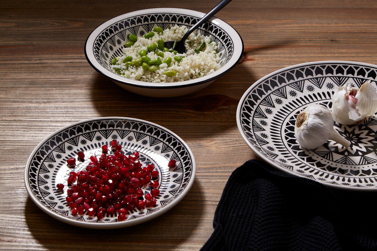 Maya 12 Piece Black And White Dinner Set - Bargainia.com - 5018705404868