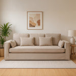 Menton 3 Seat Grey Fabric Sofa - Bargainia.com - 