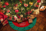 Merry Christmas 120cm Tree Skirt Green & Red - Bargainia.com - 