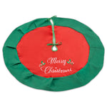 Merry Christmas 80cm Tree Skirt Green & Red - Bargainia.com - 