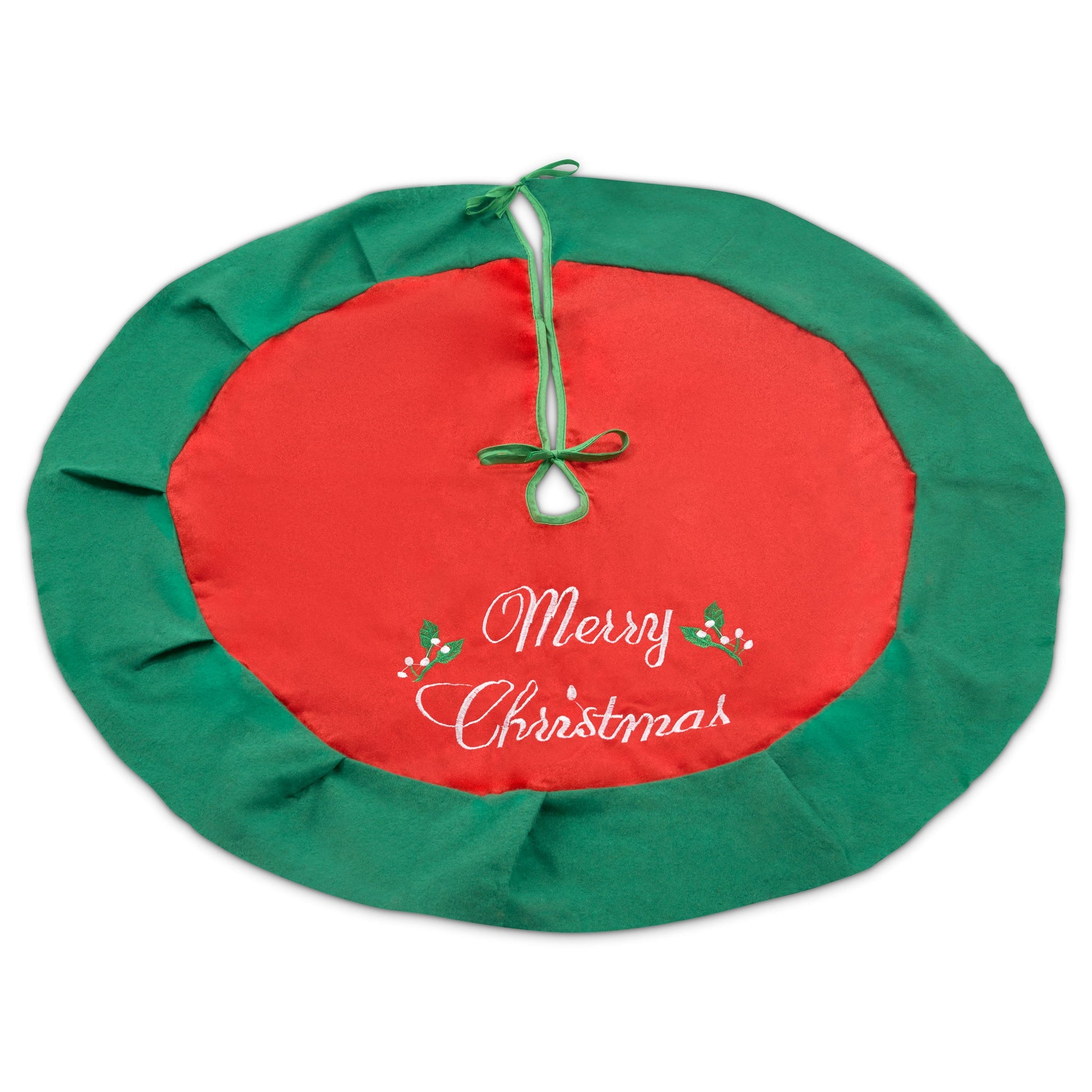 Merry Christmas 80cm Tree Skirt Green & Red Tree Skirt Clearance