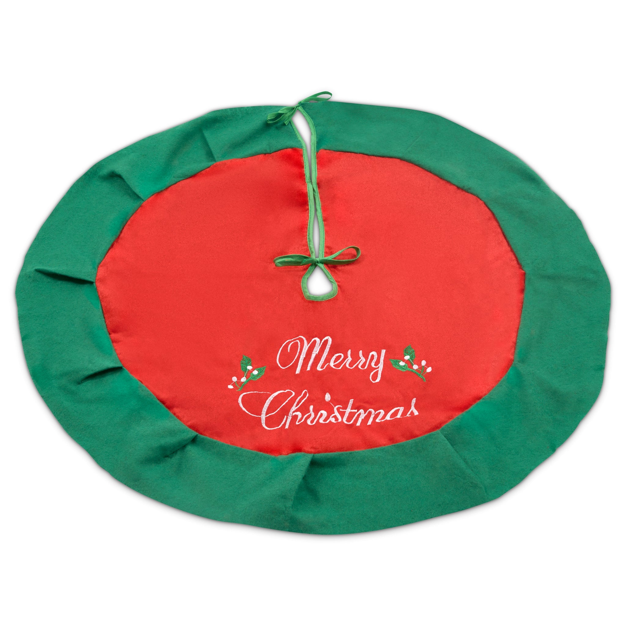 Merry Christmas 80cm Tree Skirt Green & Red Tree Skirt Clearance