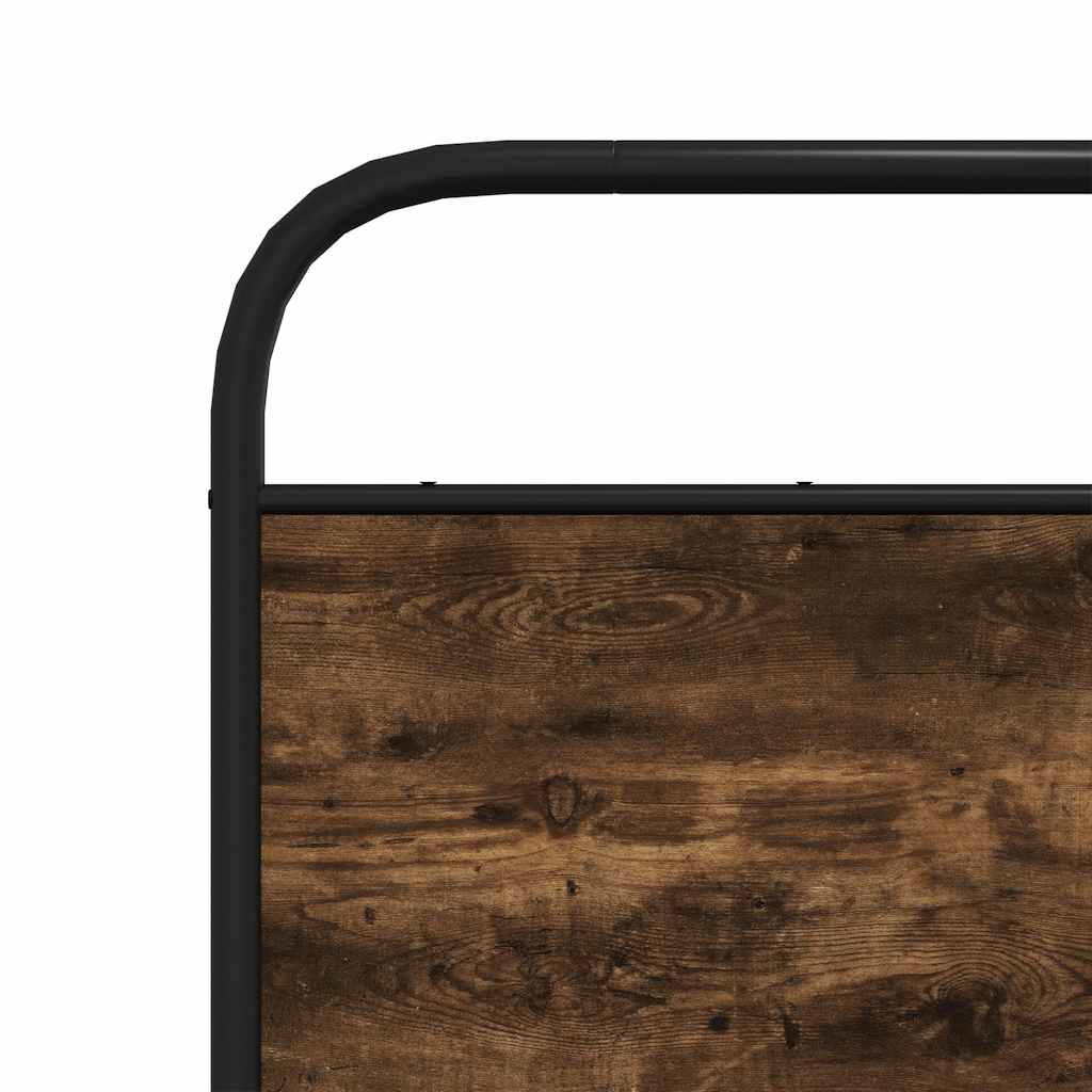 Metal Bed Frame without Mattress Smoked Oak 140x190 cm - Bargainia.com - 