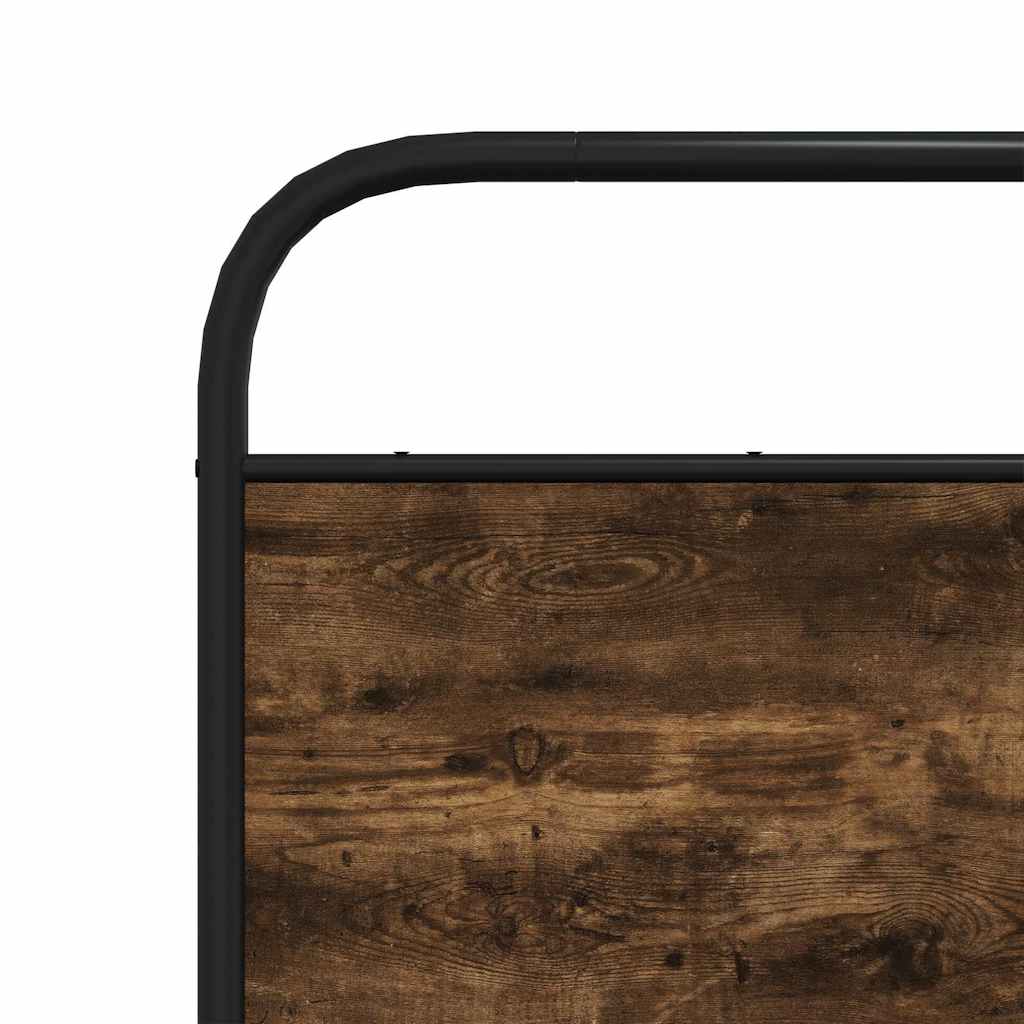 Metal Bed Frame without Mattress Smoked Oak 140x200 cm - Bargainia.com - 
