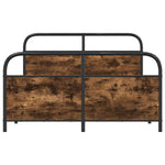 Metal Bed Frame without Mattress Smoked Oak 140x200 cm - Bargainia.com - 